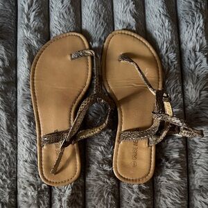 Women's Brown Snakeskin Sandals